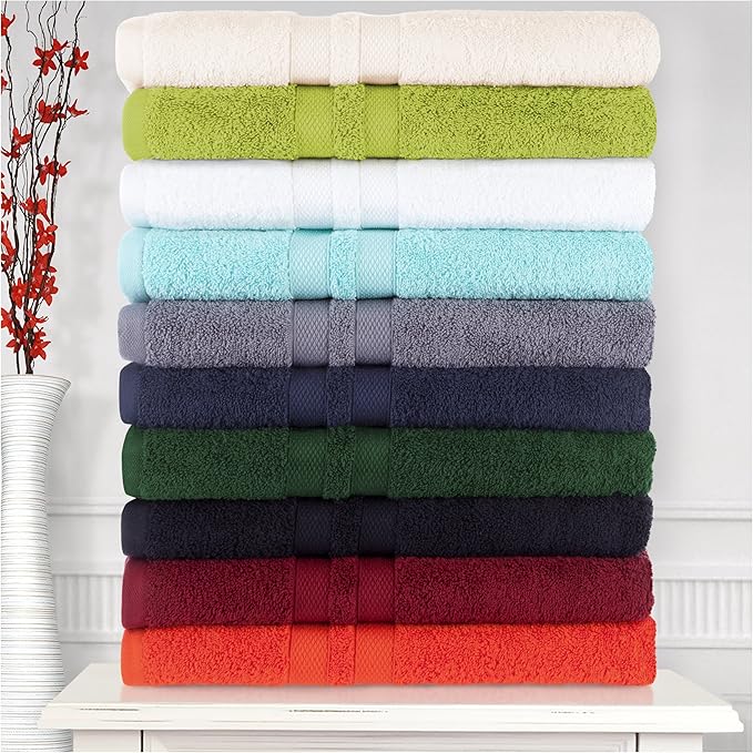 SUPERIOR Ultra-Soft 3-Piece Cotton Towel Set, Daily Use for Bathroom, Guest Room, Quick Dry, Set Includes 1 Bath Towel, 1 Hand Towel, and 1 Washcloth, Essential Plush Towels for Home - Navy Blue