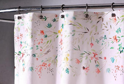 Maison d' Hermine Shower Curtain 100% Cotton One Panel 70"x72" Washable Fabric Shower Curtains for Bathroom, Easy Hanging with 12 Button Holes - Home Hotel Spa Easter Gifts (Colmar)