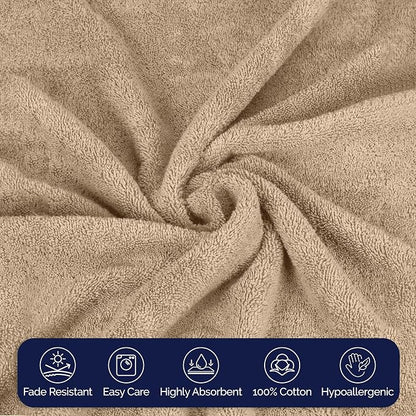 Elegant Comfort Premium Turkish Cotton 1 Piece Jumbo Bath Towel - 35 x 70 inch, Luxurious Hotel Spa Quality 100% Turkish Cotton Large Bath Towel - Highly Absorbent - Soft Bathroom Towel, Taupe