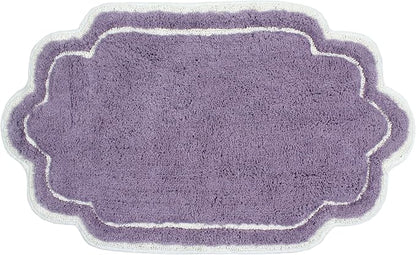 Home Weavers Allure Collection 100% Cotton Tufted Bathroom Rug, Soft and Absorbent Bath Rugs, Non-Slip Bath Carpet, Machine Wash Dry Bath Mats for Bathroom Floor, 24"x40" Bath Rug, Purple