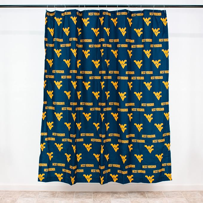 Everything Comfy West Virginia Mountaineers Bright and Colorful Shower Curtain Cover 70" x 72"