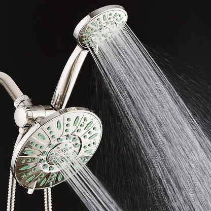 AquaDance Antimicrobial High Pressure 7" Rain & Handheld Shower Head Combo | Enjoy More Power & Better Shower Hygiene with Lifetime Antimicribial Nozzle Protection from Mold, Mildew & Bacteria - Nickel
