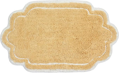Home Weavers Allure Collection 100% Cotton Tufted Bathroom Rug, Soft and Absorbent Bath Rugs, Non-Slip Bath Carpet, Machine Wash Dry Bath Mats for Bathroom Floor, 21"x34" Bath Rug, Yellow