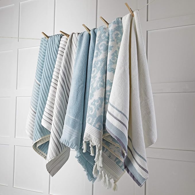 SKL Home Planet Ombre Bath Towel, 100% Turkish Cotton, Aqua | 600 GSM weight. Spa-level quality. Soft & absorbent textured jacquard.