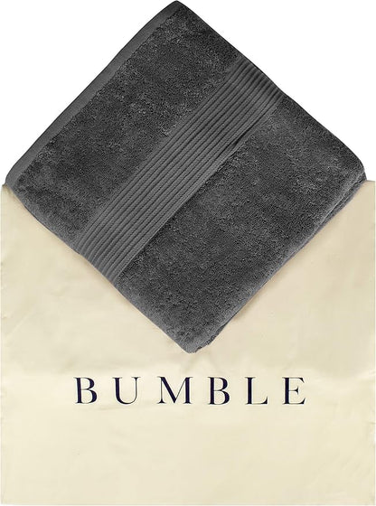 Luxury Oversized Bath Towels | 650 GSM, 34" x 56" | Hotel Quality, Soft & Highly Absorbent | Quick Dry, Thick, Combed Cotton Bathroom Towels | Dark Grey - 4 Pack
