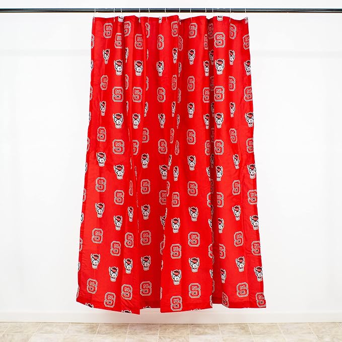 Everything Comfy North Carolina State Wolfpack Bright and Colorful Shower Curtain Cover, 70" x 72"
