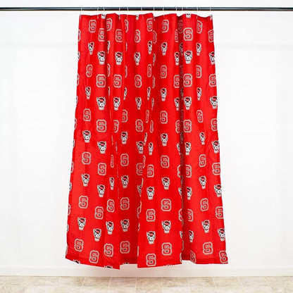 Everything Comfy North Carolina State Wolfpack Bright and Colorful Shower Curtain Cover, 70" x 72"