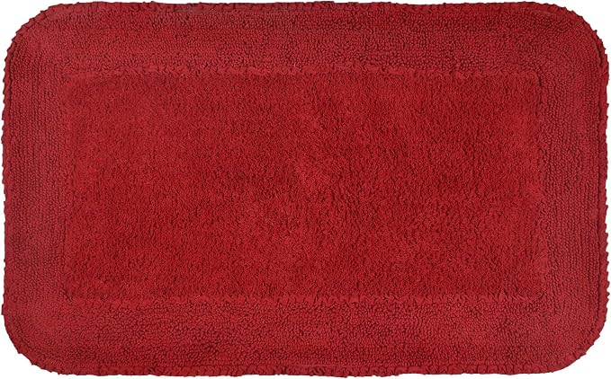 Home Weavers Radiant Collection 100% Cotton Bathroom Rugs Set, Washable Rug, Soft Cotton Extra Soft and Absorbent Bath Rug, Kitchen Mat, Bath Mat Set, Bath Floor Mat Non Slip, 24"x40" Rectangle, Red