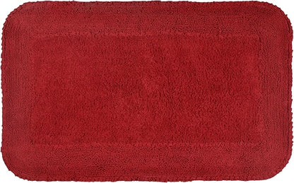 Home Weavers Radiant Collection 100% Cotton Bathroom Rugs Set, Washable Rug, Soft Cotton Extra Soft and Absorbent Bath Rug, Kitchen Mat, Bath Mat Set, Bath Floor Mat Non Slip, 24"x40" Rectangle, Red