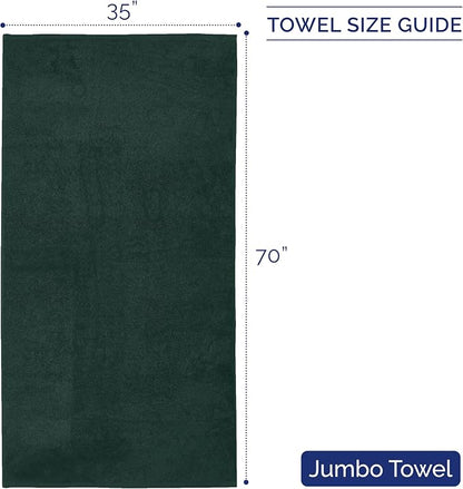 Elegant Comfort Premium Turkish Cotton 1 Piece Jumbo Bath Towel - 35 x 70 inch, Luxurious Hotel Spa Quality 100% Turkish Cotton Large Bath Towel - Highly Absorbent - Soft Bathroom Towel, Hunter Green