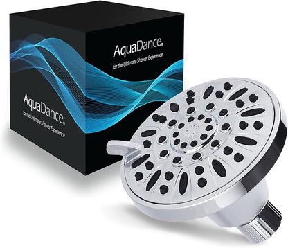 AquaDance Premium High Pressure 6-setting 4-Inch Shower Head for the Ultimate Shower Spa Experience! Officially Independently Tested to Meet Strict US Quality & Performance Standards – 1.8 GPM