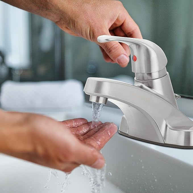 Aqua Vista 30-B410-AV-BN Watersense Certified Bathroom Sink Faucet, Brushed Nickel Single Handle