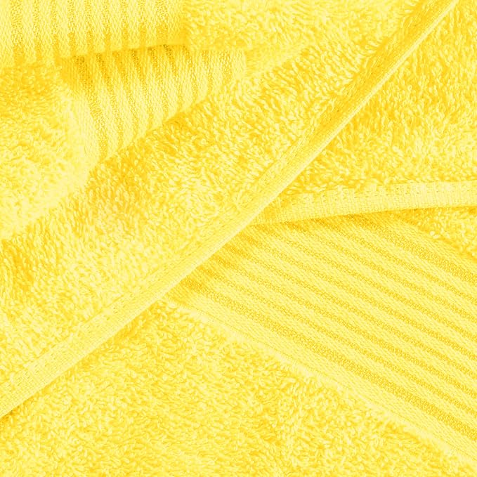 Cotton 2 Pack Oversized Bath Towel Set 28x55 inches, Large Bath Towels, Ultra Absorbant Compact Quickdry & Lightweight Towel, Ideal for Gym Travel Camp Pool - Yellow