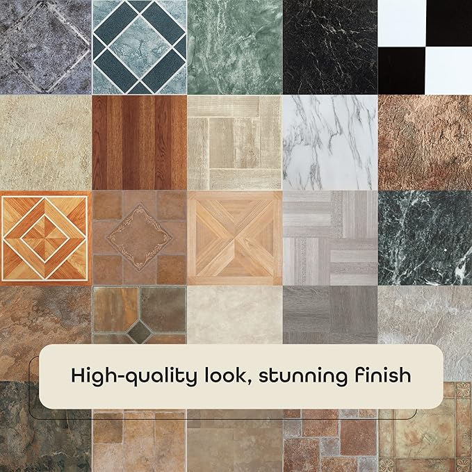 Majestic Self Adhesive 18-Inch Square Vinyl Floor Tiles, 10 Tiles - 18" x 18", Rustic Copper Slate Pattern - Peel & Stick, DIY Flooring for Kitchen, Dining Room & Bathrooms by Achim Home Decor