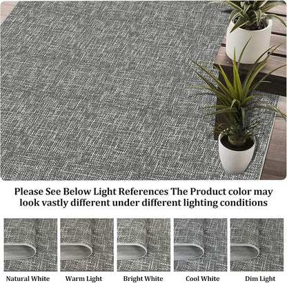 Garvee Washable Area Rugs 4x6 Modern Textured Rug for Living Room, Grey | Neutral Solid Color Non Slip Backing Low Pile Stain Resistant Non Shedding Soft Rug for Dining Room Entryway Bedroom