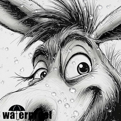 Funny Donkey Shower Curtain Rustic Farmhouse Shower Curtains for Bathroom Black and White Grin Donkey Fun Cute Animal Wildlife Waterproof Fabric Bath Curtain Decor 72 X 72 Inch