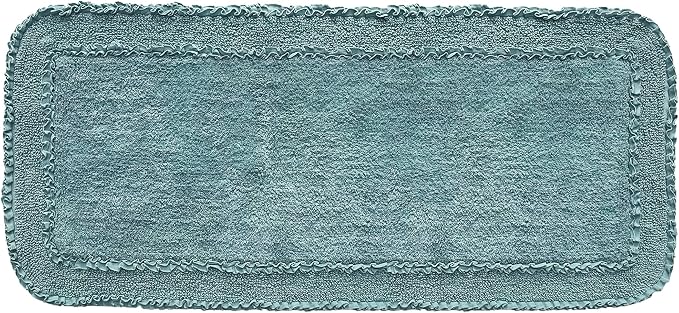 Home Weavers Radiant Collection 100% Cotton Bathroom Rugs Set, Washable Rug, Soft Cotton Extra Soft and Absorbent Bath Rug, Kitchen Mat, Bath Mat Set, Bath Floor Mat Non Slip, 21"x54" Runner, Blue
