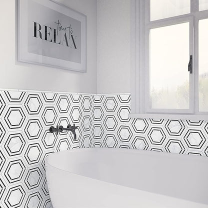 Daltile Perpetuo 8" Glazed Porcelain Hexagon Decorative Accent Wall Tile in Matte Bridal (25 pieces per carton) (9.37 swft per carton)