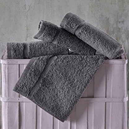 Hawmam Linen Luxury Cotton Washcloths 13x13 Inch - Large Hotel Spa Bathroom Face Towel | 12 Pack | Grey