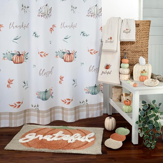 Avanti Linens - Soap Dispenser/Lotion Pump, Fall Inspired Bathroom Accessories (Grateful Patch Collection)