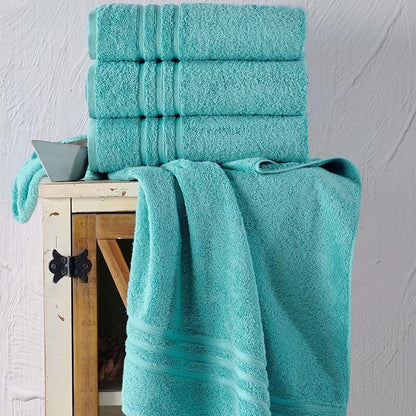 Hawmam Linen Teal Turquoise Bath Towels 4 Pack Soft and Absorbent, Premium Quality Perfect for Daily Use 100% Cotton Towel 600 GSM