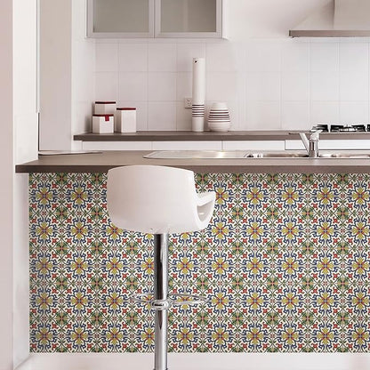 In Home NH2365 Tuscan Tile Peel & Stick Backsplash Tiles, Standard, Multicolor
