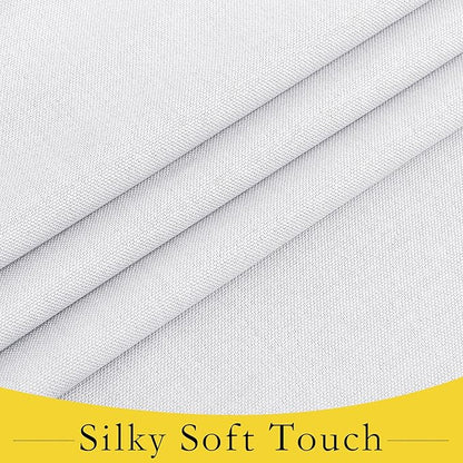 NICETOWN Room Darkening Faux Linen Small Window Curtains for Bathroom, Energy Saving French Door Curtains for Home Office Living Room Kitchen French Door, 24W x 18L Inch, Greyish White, 1 Panel