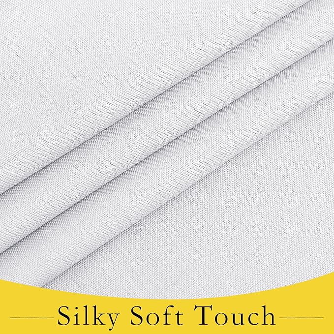 NICETOWN Sidelight Door Curtains for Small Windows, Room Darkening Sides Shades Heavy Duty Faxu Linen Door Blinds Privacy for Classroom Window, 1 Panel, Greyish White, W10 x L35