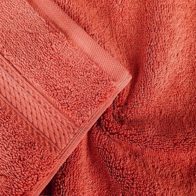 SUPERIOR Egyptian Cotton Pile Heavyweight Bath Sheet, 2 Piece Set, Coral | Highly Absorbent, Ultra Soft Luxury 800 GSM Towel Set for Bathroom, Shower, Hotel Essentials Oversize Plush Madeline Towels