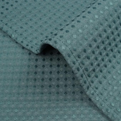 River Dream Heavyweight Waffle No Hook Shower Curtain with Liner,Teal,71x74 | Dotted Waffle,Snap-in Liner,Heavy Duty,Quick Dry,Mesh Top Window,With Bottom Magnets,Hotel-Grade,Washable,Standard Size