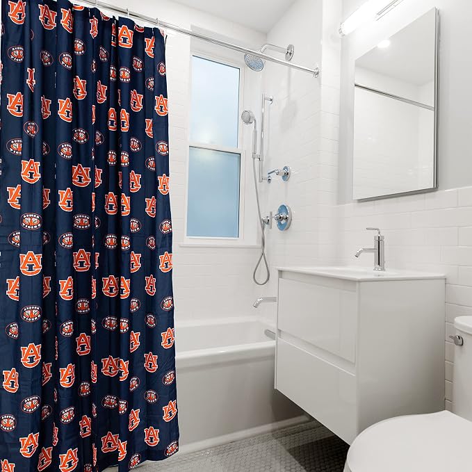 Everything Comfy Auburn Tigers Bright and Colorful Shower Curtain Cover 70" x 72"