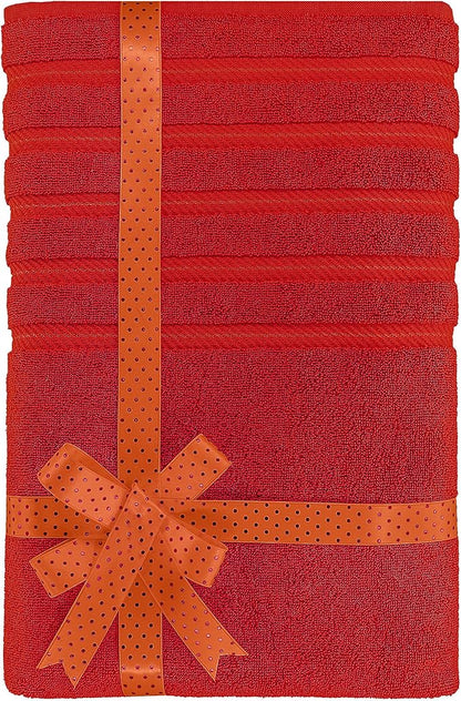 American Soft Linen 35x70 Jumbo Large Bath Towel, 600 GSM 100% Cotton Turkish Bath Sheet, Oversized Luxury Bath Towel for Bathroom Beach and Pool, Red
