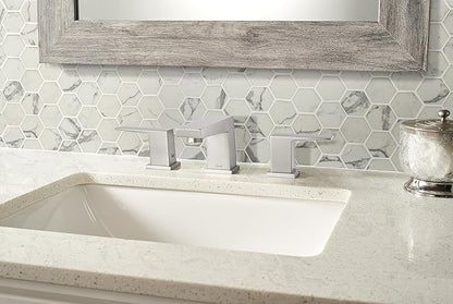 MSI Statuario Celano Hexagon Glass Tile for Kitchen Backsplash, Wall Tile for Bathroom, Accent Wall Tile, and Shower Wall Tile, 12.75 in. x 11.02 in. Mesh-Mounted Mosaic Tile, White