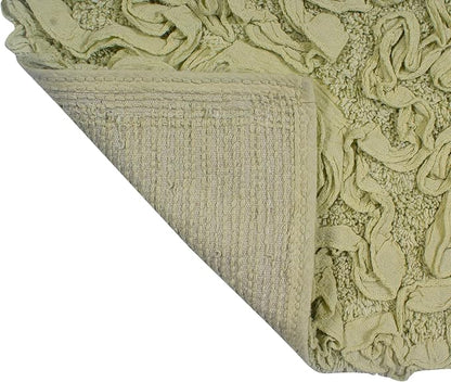 Home Weavers Bell Flower Collection 100% Cotton Tufted Bath Rugs, Extra Soft and Absorbent Bath Rugs, Non-Slip Bath Mats, Machine Washable, Bath Mats for Bathroom Floor and Tub, 25"x25" Heart, Green