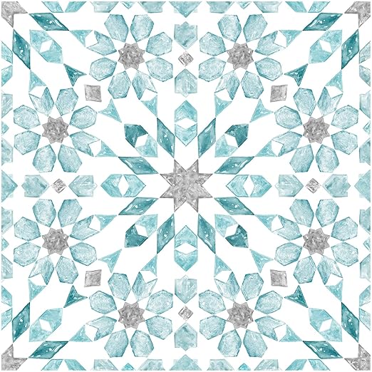 FloorPops FP2949 Radiance Peel & Stick Floor Tiles, Blue (Pack of 6)