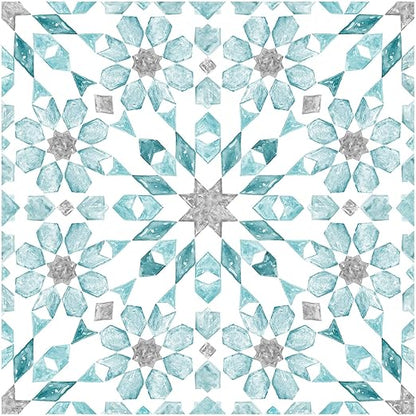 FloorPops FP2949 Radiance Peel & Stick Floor Tiles, Blue