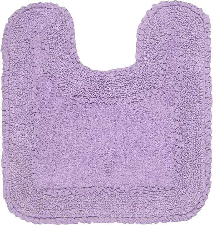 Home Weavers Radiant Collection 100% Cotton Bathroom Rugs Set, Machine Washable Rug, Extra Soft and Absorbent Bath Rug, Kitchen Mat, Bath Mat Set, Bath Floor Mat Non Slip, 20"x20" Contour, Purple