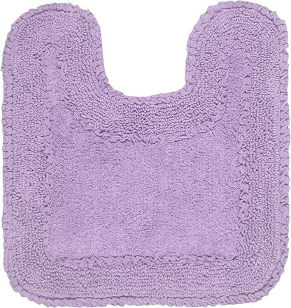 Home Weavers Radiant Collection 100% Cotton Bathroom Rugs Set, Machine Washable Rug, Extra Soft and Absorbent Bath Rug, Kitchen Mat, Bath Mat Set, Bath Floor Mat Non Slip, 20"x20" Contour, Purple