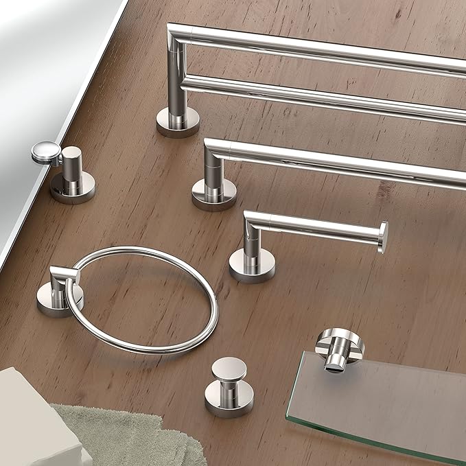Gatco 4313 Glam Single Toilet Paper Holder, Polished Nickel | Wall Mounted 6.70" W Euro Style Toilet Tissue Holder