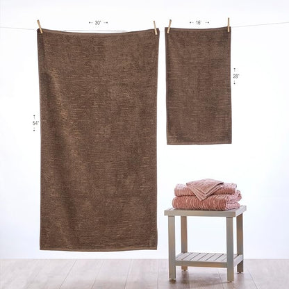 SKL Home CloudSoft Hand Towel Set-2-Piece, 100% Cotton Luxury, Mink Brown | Premium spa-level quality. 600 GSM weight. Ultra plush & absorbent. For use in the bathroom, kitchen, bar or any sink space.