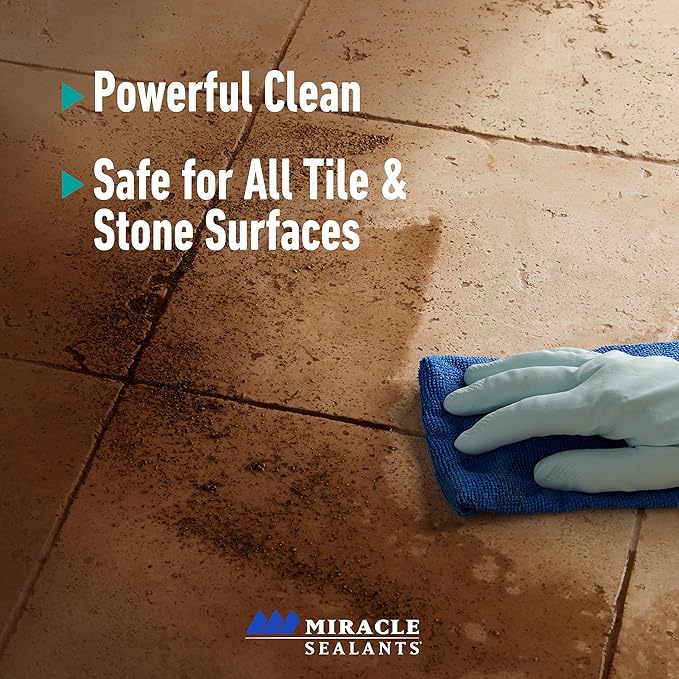 Miracle Sealants Tile & Stone Cleaner Concentrate for Natural Stone, Tile & Grout, pH Neutral, Quart, 6 Pack