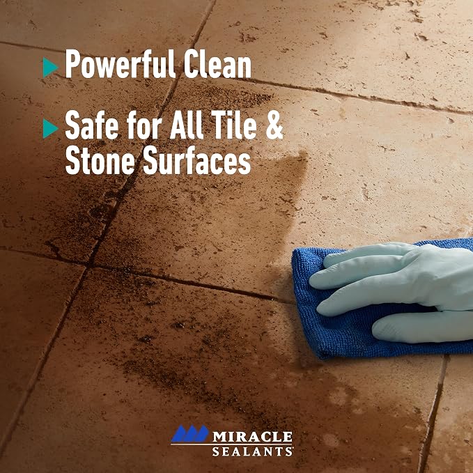 Miracle Sealants Tile & Stone Cleaner Concentrate, pH Neutral, Gallon | Low-odor, low VOC. Safe daily cleaning for ceramic & porcelain tile, natural stone & grout; won't strip sealer. Concentrate.