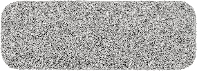 Garland Rug Jazz Nylon Washable 22 in. x 60 in. Platinum Gray Bath Rug Soft, Absorbent, and Stylish for Your Bathroom