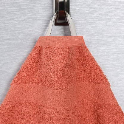 Superior 12-Piece Cotton Assorted Towel Set, Includes 6 Face Towel, 4 Hand, and 2 Bath Towels, Home, Bathroom, Guest Bath Essentials, Quick Dry, Absorbent, Franklin Collection - Coral