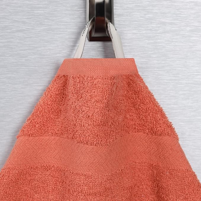 SUPERIOR 18-Piece Cotton Assorted Towel Set, Includes 8 Face Towel, 6 Hand, and 4 Bath Towels, Home, Bathroom, Guest Bath Essentials, Quick Dry, Absorbent, Franklin Collection - Coral