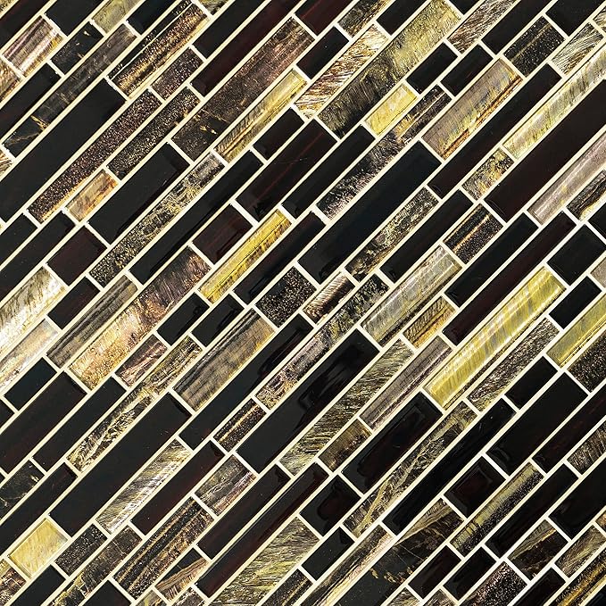MSI Artista Interlocking Glass Tile for Kitchen Backsplash, Wall Tile for Bathroom, Accent Wall Tile, and Shower Wall Tile, 12 in x 13 in