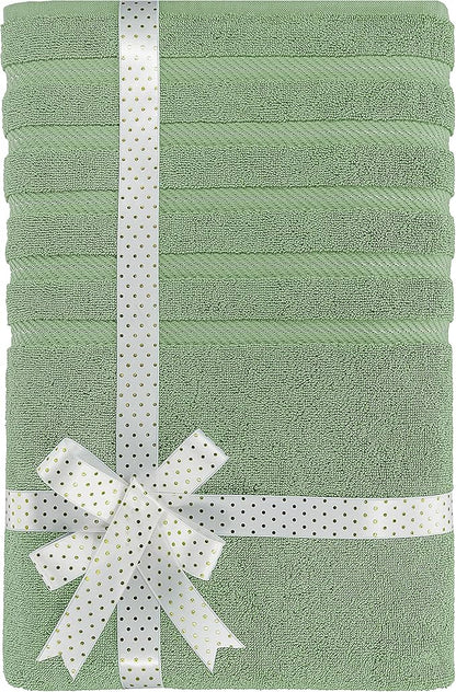 American Soft Linen 35x70 Jumbo Large Bath Towel, 600 GSM 100% Cotton Turkish Bath Sheet, Oversized Luxury Bath Towel for Bathroom Beach and Pool, Sage Green