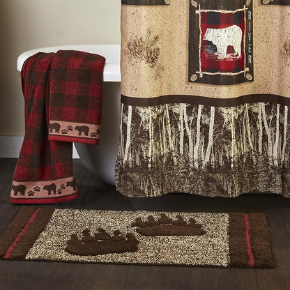 SKL Home Yellowstone Sundance Rug, Brown | 100% Cotton with anti-slip Latex backing. Great for the bathroom, kitchen & lodge/cabin décor. Machine washable.