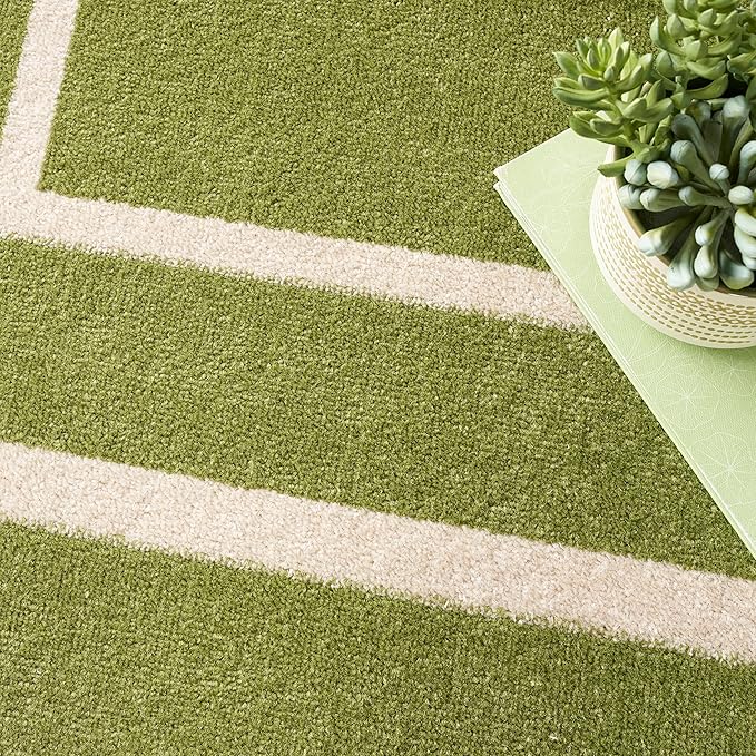 Nourison Home Nourison Essentials Green Ivory 8' x 10' Area Rug - Easy Clean, Non Shedding, Bed Room, Living Room, Dining Room, Kitchen (8' x 10')