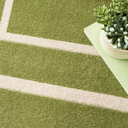 Nourison Home Nourison Essentials Green Ivory 8' x 10' Area Rug - Easy Clean, Non Shedding, Bed Room, Living Room, Dining Room, Kitchen (8' x 10')